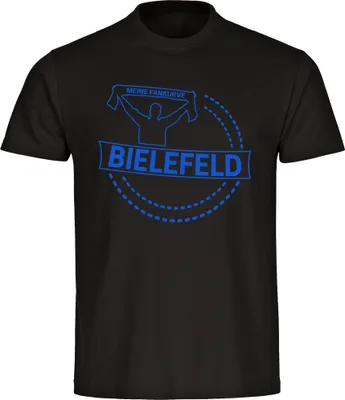 Produktbild von multifanshop Herren T-Shirt - Bielefeld - Meine Fankurve, schwarz, Größe L