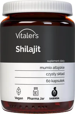 Zdjęcie produktu dla Vitaler's Shilajit Mumijo 400 mg  60 kapsuek, wegaskie, suplement diety na 2 miesice, bez konserwantw, czysty skad