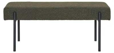 Immagine prodotto di Panca Swindon in Bouclé Verde Scuro con Gambe Nere — 100×36×42,5 cm