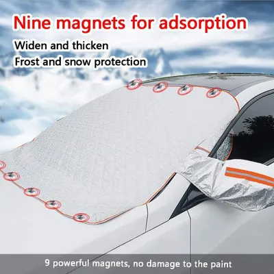 Produktbild von Windschutzscheibenabdeckung, Ultradicke Auto-Windschutzscheibenabdeckung, Magnetische Windschutzscheibenabdeckung, Faltbar, für gegen Schnee, EIS, Frost, Staub, Sonne (145 x 120 cm)
