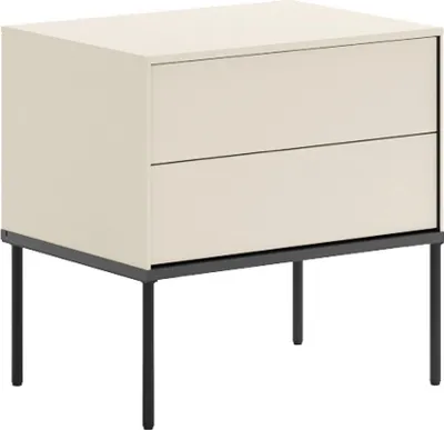 Produktbild von Selsey Bellezo – Nachttisch mit zwei Schubladen, 56 cm, Creme