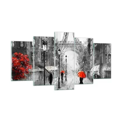 Produktbild von Bilder auf glas - Paris Stadt Zuhause - 160x85cm - Glasbilder - Wandbilder - Kunstdruck - zum Aufhängen bereit - Wanddekoration aus Glas - Glas Bilder - Wandbild auf Glas - 5 Teile - GEA160x85-3942