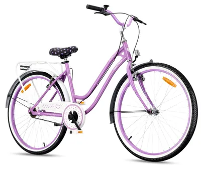 Produktbild von SUN BABY Heart Bike Mädchenfahrrad 26 Zoll, Fahrrad für Mädchen V-Brake, Gepäckträger, Reflektoren (lila, 26 Zoll)