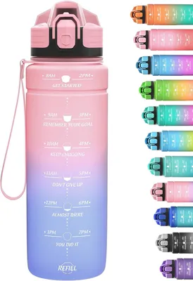 Imagen del producto de Botella deportiva de plástico libre de BPA, fabricada en Tritan, de 500 ml a 1,5 L, ideal para la escuela y el deporte