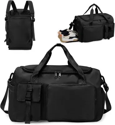 Produktbild von Reisetas 42L - Große Kapazität - Reisegepäck für Damen und Herren - Fluggepäck - Reisegepäck für Sport und Fitness - Laptop-Tasche - Rucksack - Reisegepäck - Für Reisen und Sport - Schwarz