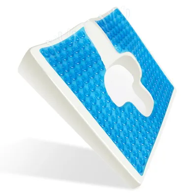 Produktbild von Ergonomisches Sitzkissen mit T-förmiger Öffnung, Memory-Schaum-Gel, druckentlastend, für bettlägerige Patienten, Rollstuhlfahrer und langes Sitzen (blau)