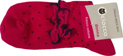 Immagine prodotto di Calzino donna CIOCCA un paio di calzini bassi in fresco cotone bordo a onde articolo 174/2, Piede 36 - 41, Cotone 83%,Poliammide 16%,Spandex 1%