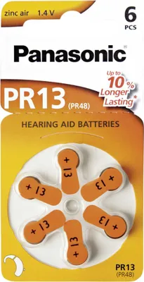 Immagine prodotto di Panasonic PR 13 celle per apparecchi acustici Zinc Air 6 ruote