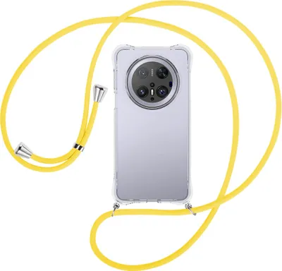 Produktbild von Handykette Backcover-Schutzhülle mit Band (Metall silberfarben) für Huawei Mate 70 Pro - gelb