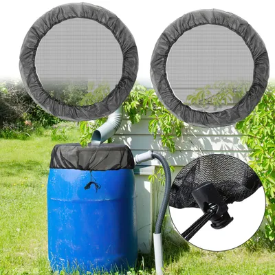 Obrázek produktu pro Síťka na sudy 8x síťka na sudy Kryt na sudy se stahovací šňůrkou 95 cm Nastavitelná síťka na sudy na déšť