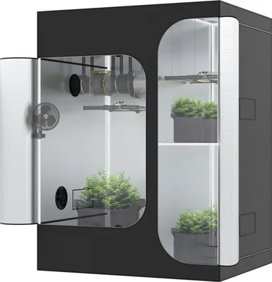 Produktbild von 2 in 1 150x120x200  Deluxe 600D Zuchtzelt Gewächshaus Grow Box Growzelt Tent,Growbox,Growschrank Growzelt Zelt The Hookah: 2-in-1 150x120x200 cm