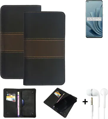 Produktbild von K-S-Trade Handyhülle + Kopfhörer kompatibel mit OnePlus 10 Pro Schutzhülle Walletcase Bookstyle Tasche Schutz Case Hülle Wallet Cover Kunstleder