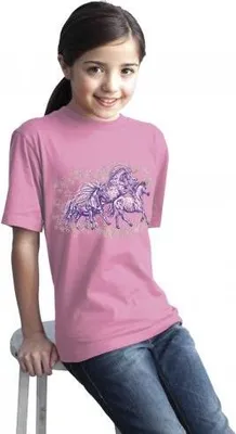 Produktbild von Kinder T-Shirt mit Pferdemotiv - Sternen-Ponys - 06955 - rosa - Kollektion Bötzel - Gr. 110-164 Größe - 110/116