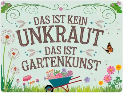 Produktbild von Gartenarbeit Metallschild XXL in 28x38 cm - Kein Unkraut sondern Gartenkunst