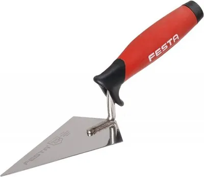 Zdjęcie produktu dla Łyżka dekarska ze stali nierdzewnej z gumowym uchwytem FESTA 140 mm