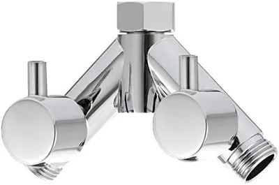 Produktbild von Tecmolog Messing Umstellventil Dusche Absperrventil 2 Wege Y Verteiler 1/2 Zoll für Brauseschlauch und Duschkopf, Chrom, DSF014A