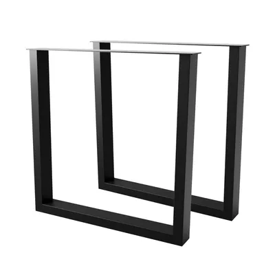 Produktbild von MetaloPro Tischbeine Etamin Lite – 2x Schwarze Metallbeine in Rechteckiger Form für Moderne, Minimalistische Tische im Wohn- und Arbeitsbereich, 72cm
