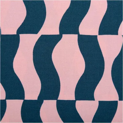 Produktbild von Viskose Stoff Meterware Wellen rosa dunkelblau 140 cm