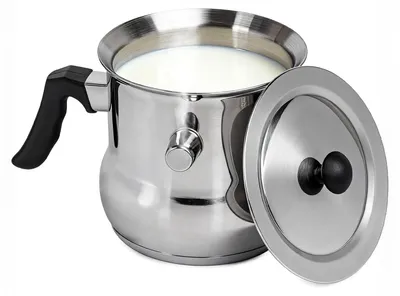 Produktbild von Doppelwandiger Milchtopf 2L aus Edelstahl mit Deckel für Induktion