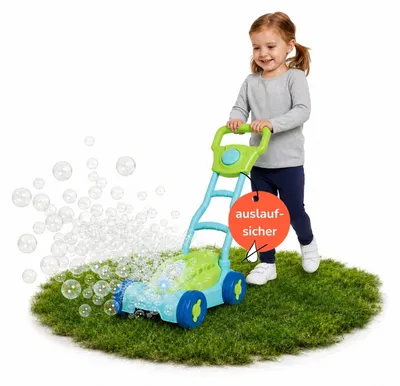 Produktbild von Seifenblasen Rasenmäher für Kinder - Gartenspielzeug mit Lichteffekt, Quietsch-Hupe und magischem Blasen-Spaß für draußen, KI-generiertes Bild