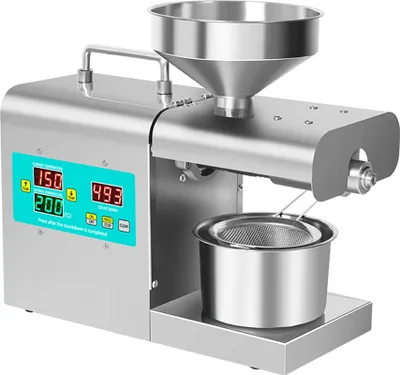 Obrázek produktu pro RG-312 Inteligentní lis na olej z nerezové oceli, automatický lis pro domácnost, bez materiálu na smažení, zařízení na extrakci oleje, digitální displej s funkcí nastavení teploty