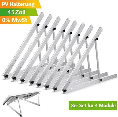 Immagine prodotto di 8PCS supporto fotovoltaico 114cm pannello solare Pannello solare 0°-90° elevazione Fotovoltaico