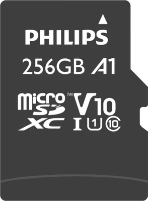 Imagen del producto de Tarjeta MicroSDXC de Philips, 256 GB, Clase 10, UHS-I U1, incluye adaptador