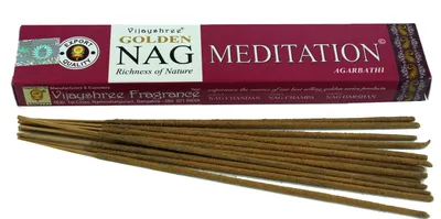 Produktbild von Vijayshree Räucherstäbchen - Golden Nag Meditation, Rot, 2*5*25 cm, Indische Räucherstäbchen
