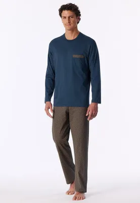Image de Schiesser pyjama longue "Comfort Nightwear" bleu foncé pour hommes