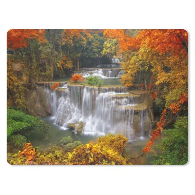 Produktbild von MuchoWow® Mauspad Mousepad Bäume - Wasserfall - Herbst 23x19 cm - Mousepads - Maus Mat - Pad - Mausunterlage - Schreibtischunterlage - Mauspad