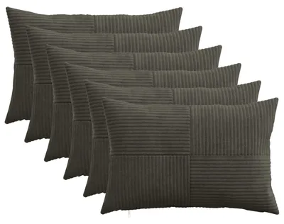 Imagen del producto de Funda de cojín vidaXL, 6 unidades, modelo ALMELO, color antracita, 50 x 80 cm, material: cordura