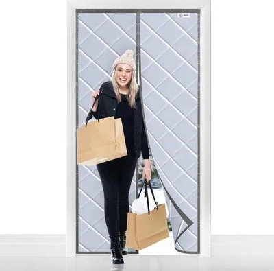 Produktbild von Famanu Thermisch isoliertes Türvorhang - 90 x 205 cm - grau