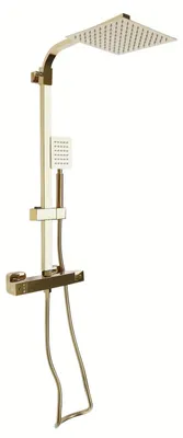 Immagine prodotto di Rubinetto termostatico - Miscelatore termostatico per doccia - Miscelatore per doccia - Set per doccia - Doccia a pioggia - Finitura dorata