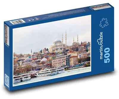 Zdjęcie produktu dla Puzzle 500 Panorama Stambułu z Bosforem - martinpuzzle