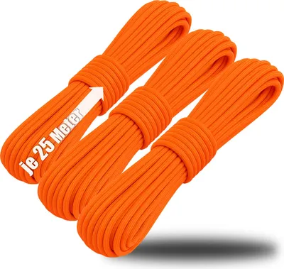 Produktbild von COM-FOUR® 3x Paracord Schnur Ø 4 mm, 75 m - Seil mit 7 Kern Strängen für Boot, Camping, Outdoor - Nylonseil mit 250 Kg Tragkraft - Zeltseil, Abspannseil, Allzweckseil