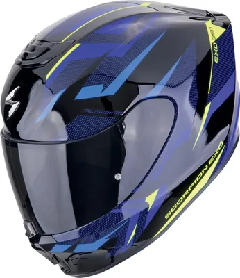 Zdjęcie produktu dla Kask Scorpion EXO-391 Aaxo, czarny/niebieski/żółty, rozmiar S (55/56)