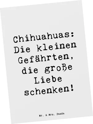 Produktbild von Mr. & Mrs. Panda Grußkarte Spruch Chihuahua Liebe - Weiß - Geschenk, mexikanischer Hund, Fotokarte, Postkarten, bildkarte, unbändige Energie, Hundeliebhaber, Chihuahuas