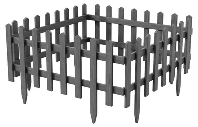 Produktbild von Set aus 4 Holzsteckzäunen für Garten und Blumenbeete