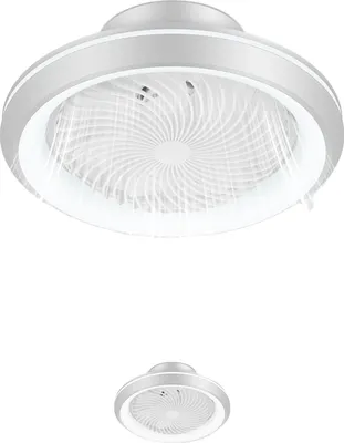 Obrázek produktu pro Stropní ventilátor s integrovaným osvětlením, dálkové ovládání, stmívatelné, BÍLÁ, 75 W-a