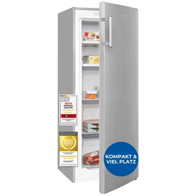 Produktbild von Exquisit Gefrierschrank, 161 Liter, No-Frost, LED-Anzeige, leise, GS5231-NF-H-040C inoxlook