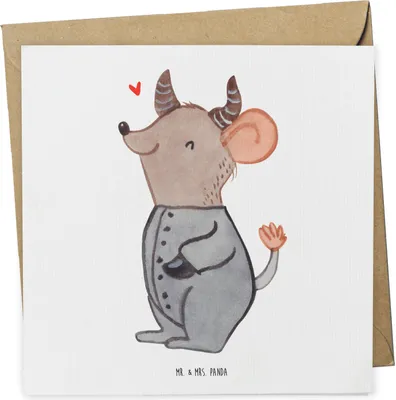 Produktbild von Mr. & Mrs. Panda Klappkarte Stier Astrologie - Weiß - Geschenk, anlasskarte, Geburtstagsgeschenk, Grußkarte, Sternzeichen, faltkarte, Glückwunschkarte, doppelkarte