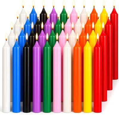 Immagine prodotto di Set di candele a stecchino colorate, 40 pezzi, 12,7 x 10 cm, per decorazioni