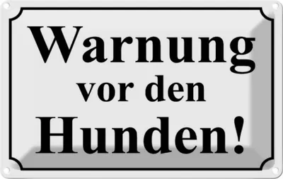 Produktbild von vianmo Blechschild 20x30 cm Warnung vor den Hunden s/w Warnschild Hinweisschild Sicherheit Vorsicht