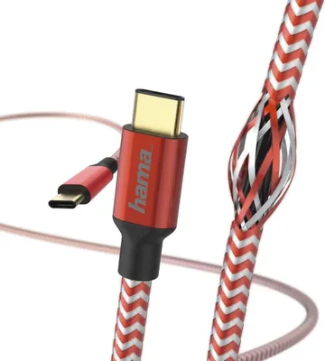 Obrázok produktu pre Hama Reflective, 1,5 m, USB C, USB C, USB 2.0, 0,48 Gbit/s, Červená
