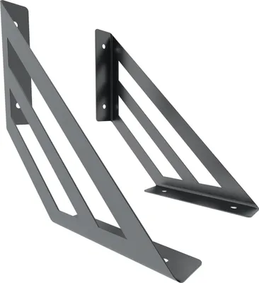Produktbild von 2x sossai Design Regalträger Truss in Anthrazit 200x200mm Regalwinkel Bücherregal Konsole Regal Halter