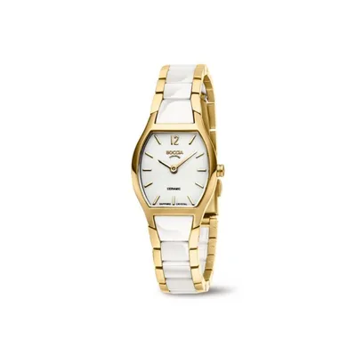 Produktbild von Boccia Damen Armbanduhr 3361-03 Ceramic weiß Titan gelbgold IP