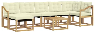 Produktbild von vidaXL Outdoor-Sofagarnitur mit Kissen 8 pcs Weiß und Creme