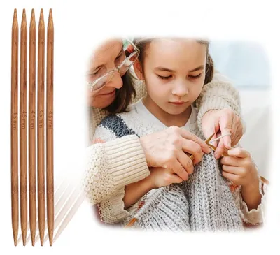 Produktbild von Stricknadeln Nadelspiel Set 5 Stück Bambus 4,5mm 20cm