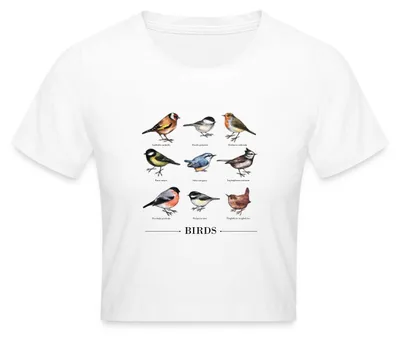 Produktbild von Spreadshirt Vögel Der Vintage Flora Crop Top, XS, Weiß