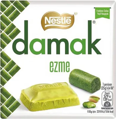 A product shot of Nestle Damak Ezme Pistachio Cream Chocolate.